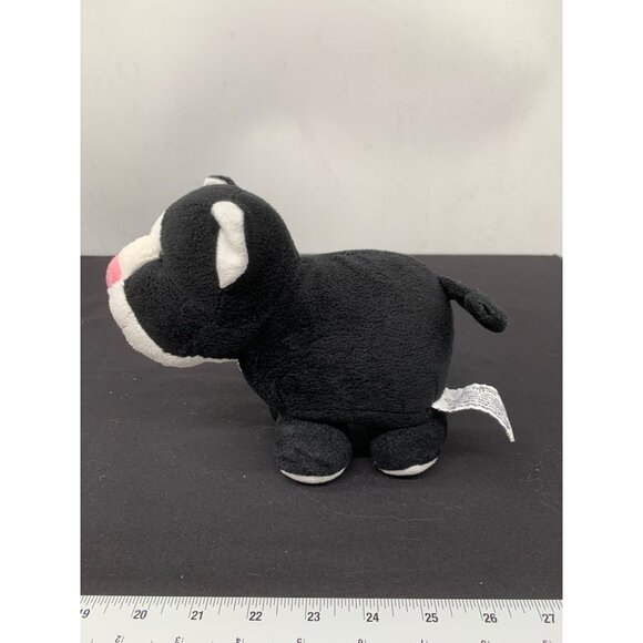 Russ Berrie & Co Black & White Tuxedo Tabby Cat #49296 Stuffed Animal - Picture 2 of 6